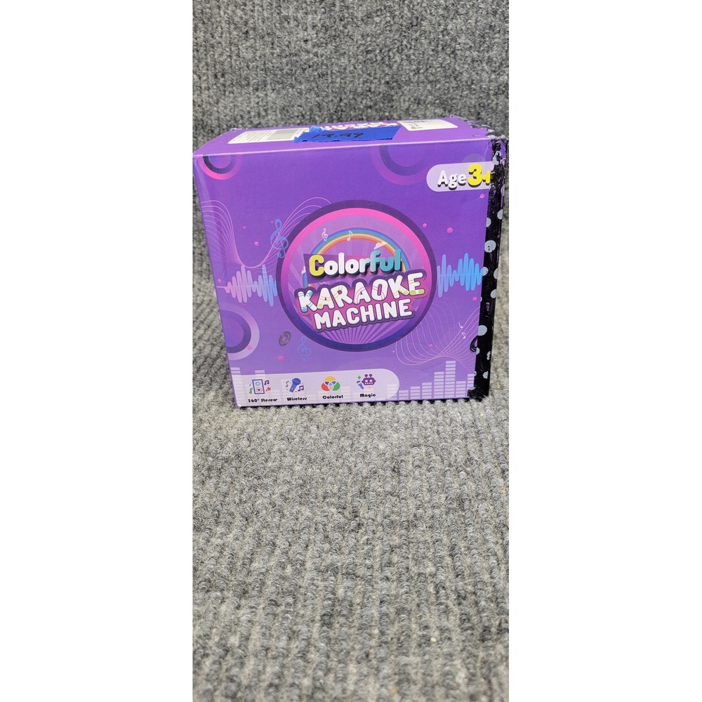 Colorful Karaoke Machine Kids Wireless Portable Speaker 2 Mic Purple T97 T99 New
